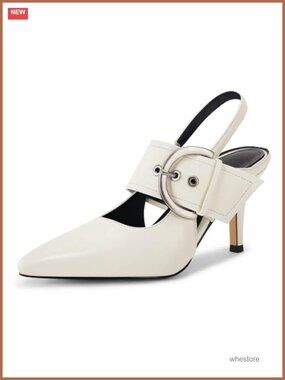 Womens Slingback Pumps Pointed Toe Buckle Strap High Heels Dressy Work Shoes
